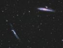 Die Walgalaxie NGC4631 (rechts) zusammen mit der Brecheisengalaxie NGC4656 (links)