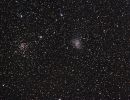 NGC 6939 und NGC 6946: Die Feuerwerksgalaxie und ein offener Sternhaufen